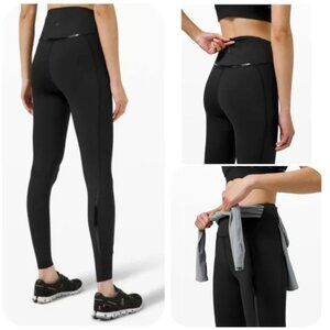 sz 2 Lululemon Gloss Trim Run Super High-Rise Tight 28" leggings reflective trim